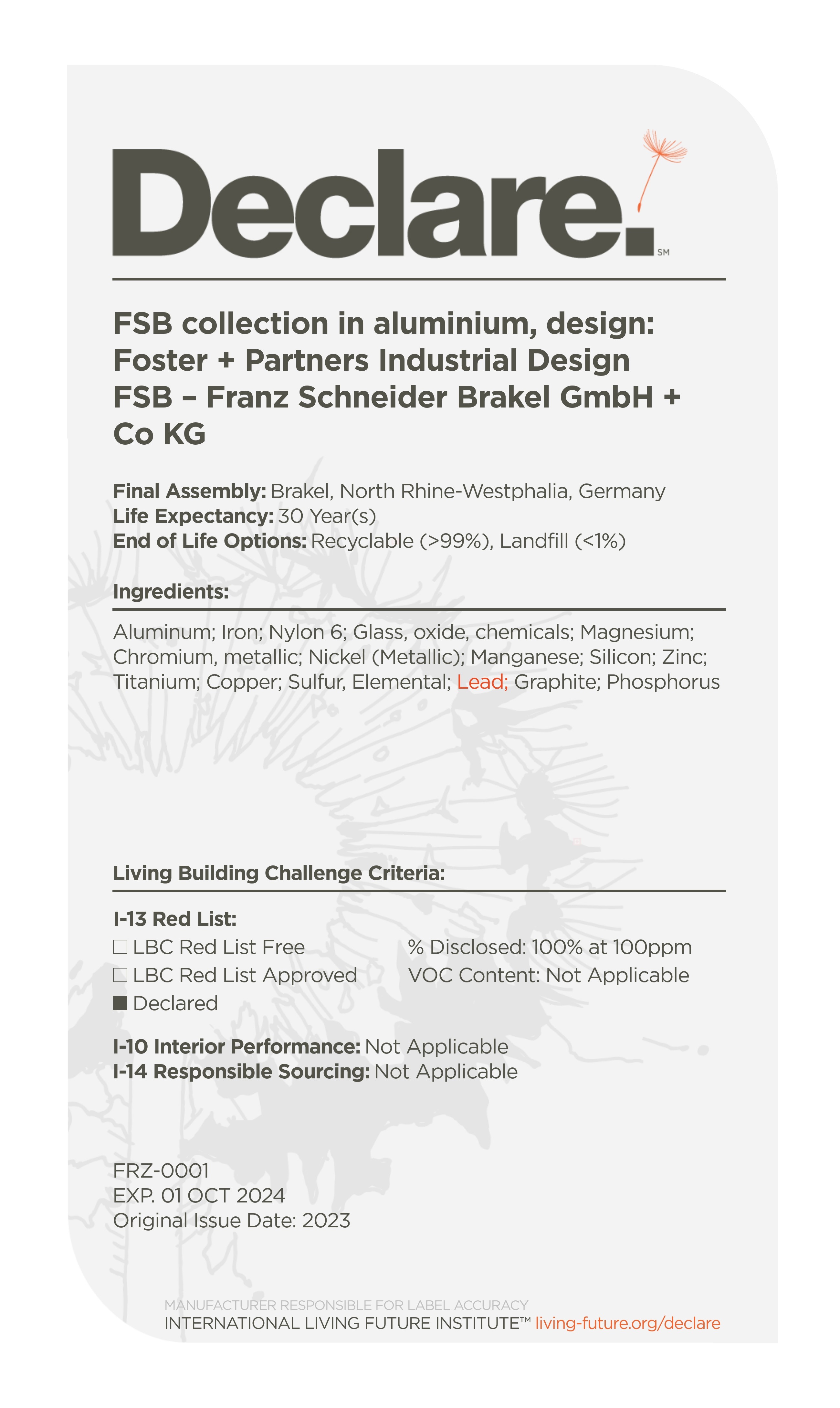 Declare: FSB1292 (Aluminium)